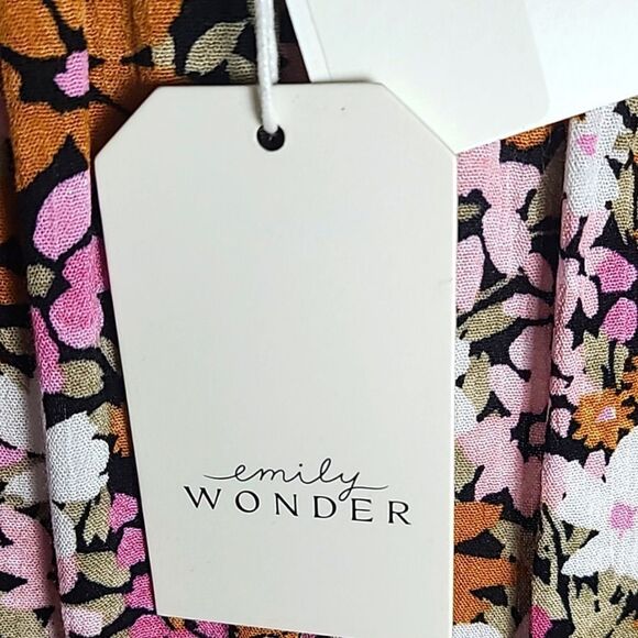 Emily Wonder Fall Bouquet Top, Pink, White, Rust, Tie & Loophole, Size 1X, NWT - Picture 9 of 12